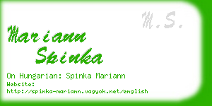 mariann spinka business card